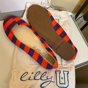 Lilly U Orange & Purple Striped Slip-On Flats